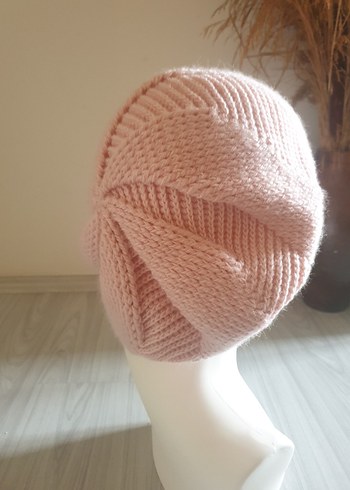 Toz Pembe Örgü Bohem Kadın Bere
genis kesimdir. - Görsel 7