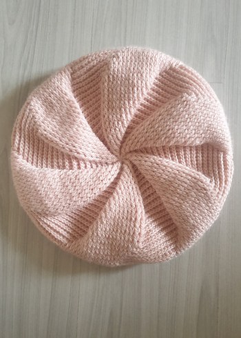 Toz Pembe Örgü Bohem Kadın Bere
genis kesimdir. - Görsel 3