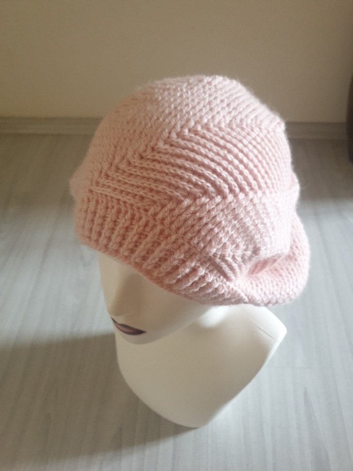 Toz Pembe Örgü Bohem Kadın Bere
genis kesimdir. - Görsel 2