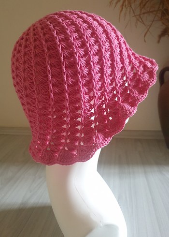 Turkuaz Örgü  Kadın Şapka 
4 mevsimdir
coton ip ile örülmüştür - Görsel 10