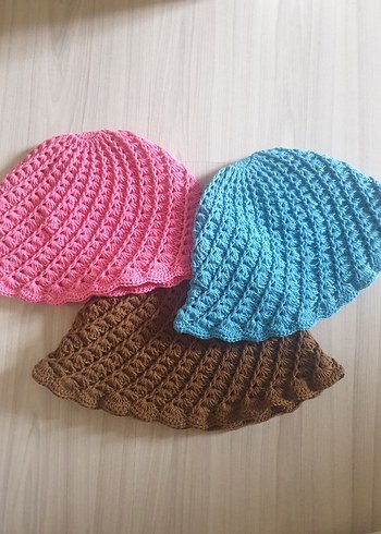 Turkuaz Örgü  Kadın Şapka 
4 mevsimdir
coton ip ile örülmüştür - Görsel 5