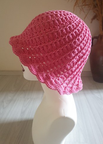 Turkuaz Örgü  Kadın Şapka 
4 mevsimdir
coton ip ile örülmüştür - Görsel 9