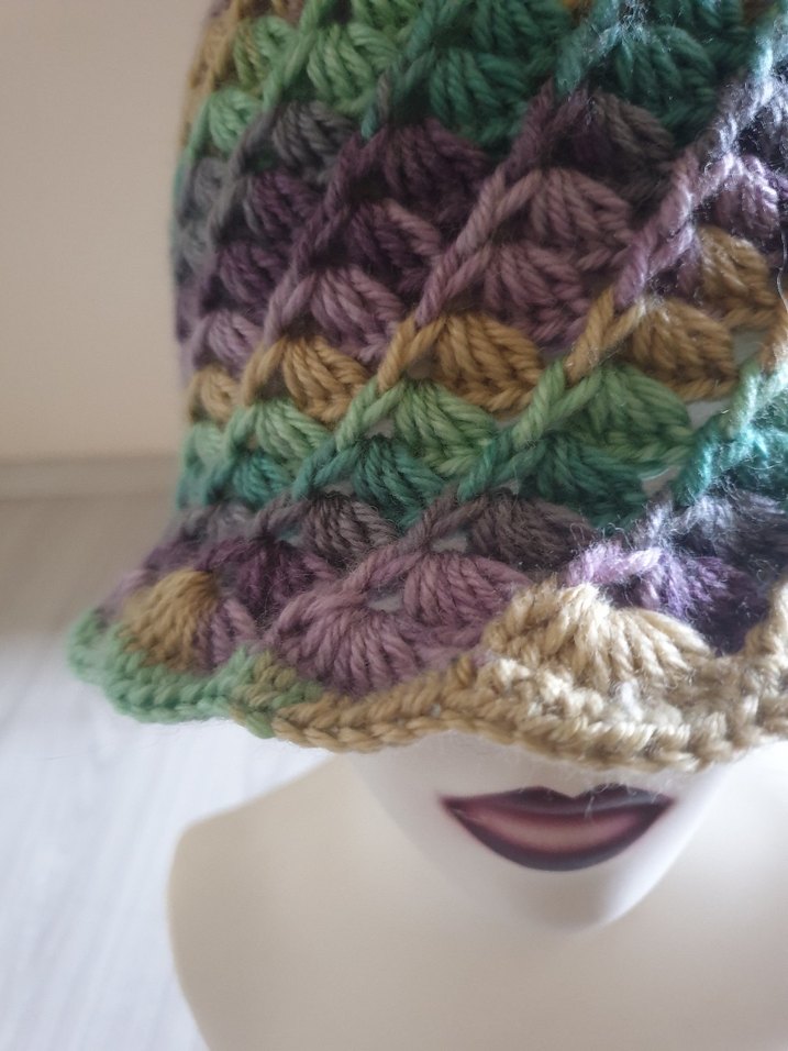 Renkli Örgü Kadın Şapka - Görsel 5