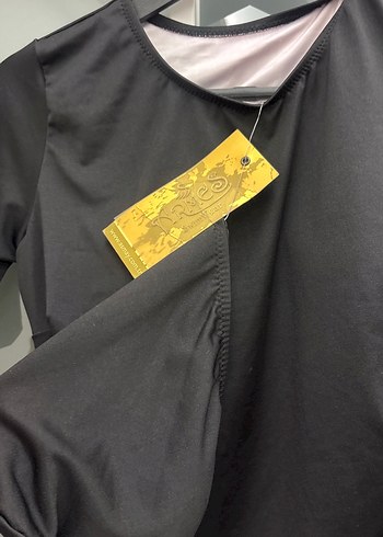 Drapeli Siyah Desenli Haşema tuniği - Görsel 2