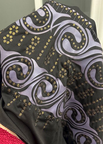 Drapeli Siyah Desenli Haşema tuniği - Görsel 3