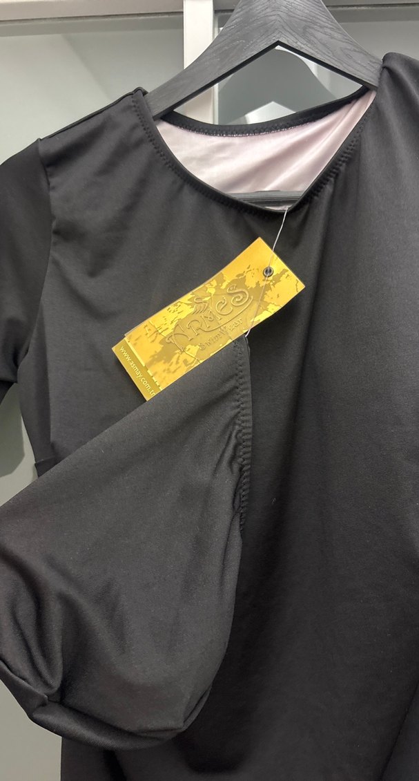 Drapeli Siyah Desenli Haşema tuniği - Görsel 2