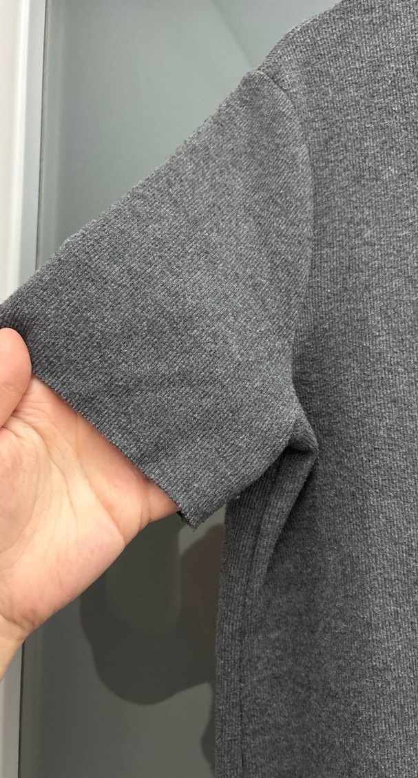 Gri Kısa Kollu Midi triko Elbise - Görsel 3