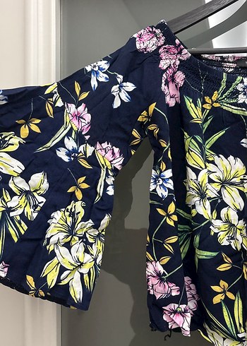 Çiçek Desenli Bohem Mini Bluz - Görsel 3