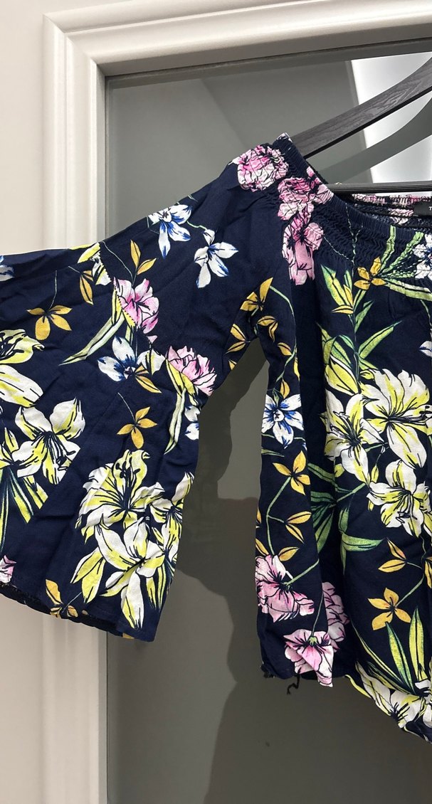 Çiçek Desenli Bohem Mini Bluz - Görsel 3