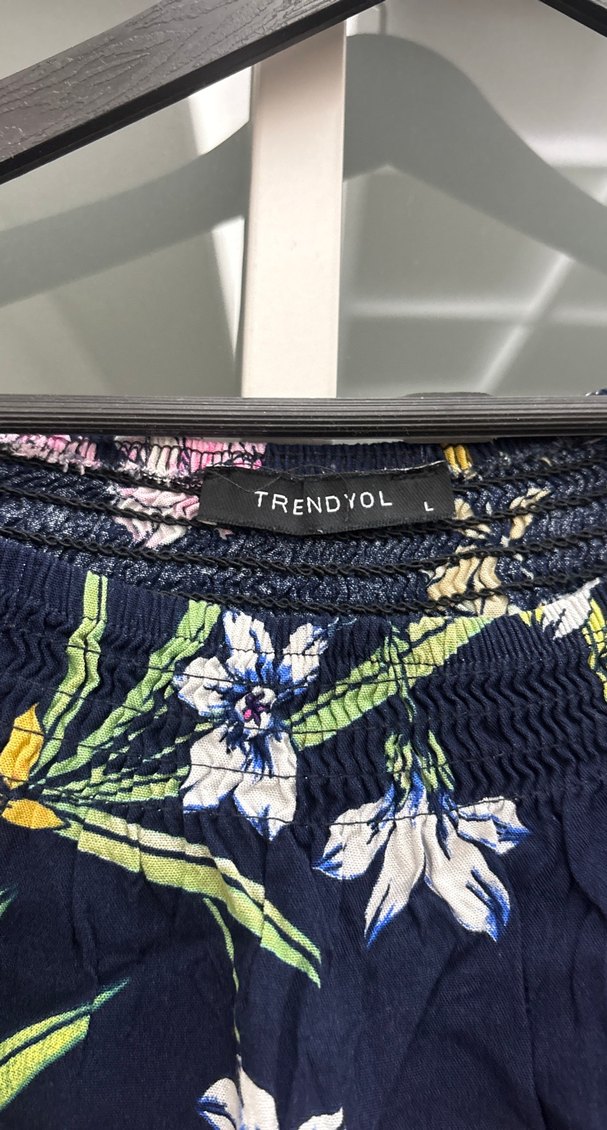 Çiçek Desenli Bohem Mini Bluz - Görsel 2