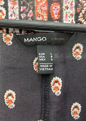 Bohem V Yaka Düğmeli Kadın Bluz - Görsel 3