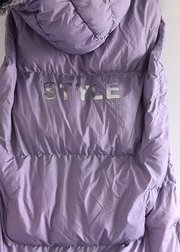 Kadın Mor Uzun Kürklü Yelek - Görsel 2