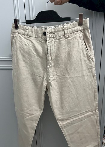 LCW VISION Beyaz Keten Düğmeli erkek Pantolon - Görsel 5