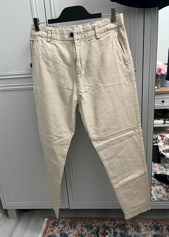 LCW VISION Beyaz Keten Düğmeli erkek Pantolon - Görsel 3