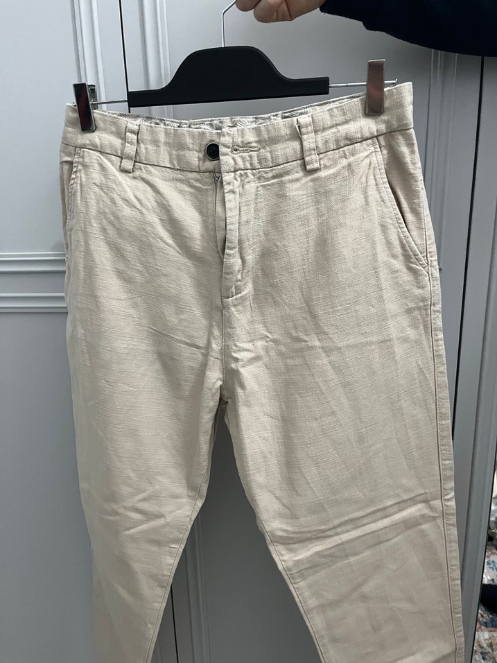 LCW VISION Beyaz Keten Düğmeli erkek Pantolon - Görsel 5