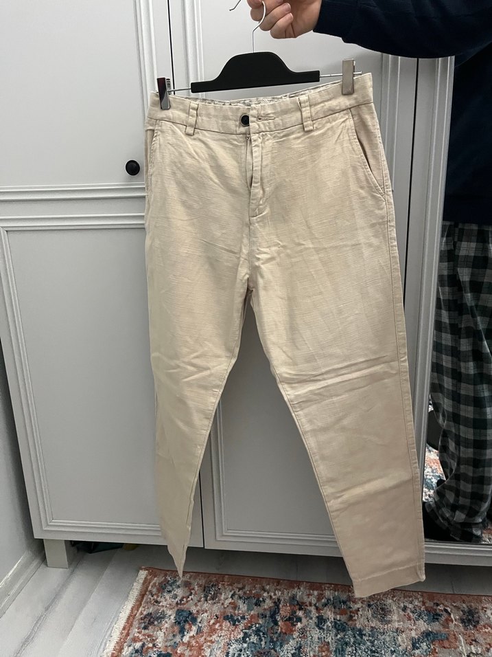 LCW VISION Beyaz Keten Düğmeli erkek Pantolon - Görsel 2