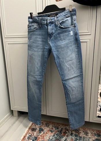 Erkek Gri Mavi Normal Boy Denim Jean - Görsel 3