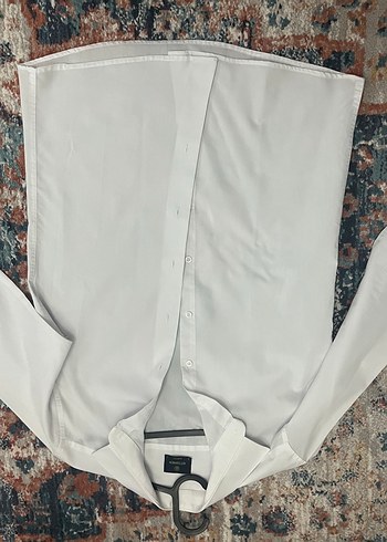 Düğmeli Beyaz Erkek Uzun Kollu Gömlek - Görsel 5