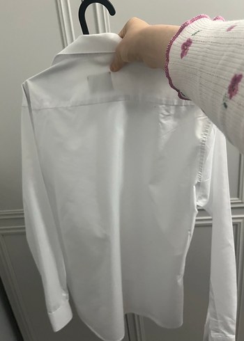 Düğmeli Beyaz Erkek Uzun Kollu Gömlek - Görsel 6