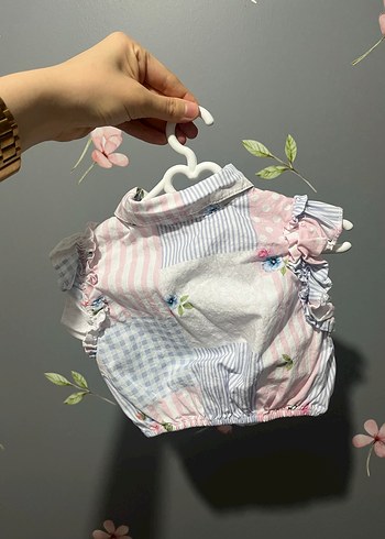 Kız Çocuk Pembe Düğmeli Kolsuz Gömlek - Görsel 4