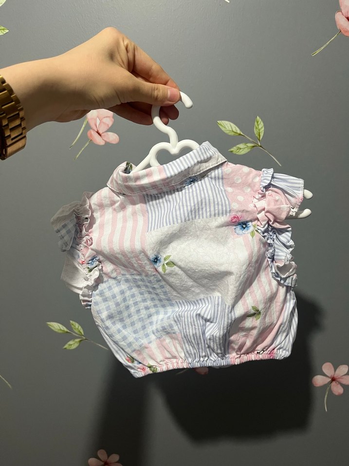 Kız Çocuk Pembe Düğmeli Kolsuz Gömlek - Görsel 4