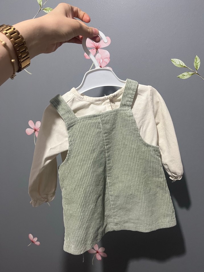 Beyaz Uzun Kollu Kız Elbisesi - Görsel 2