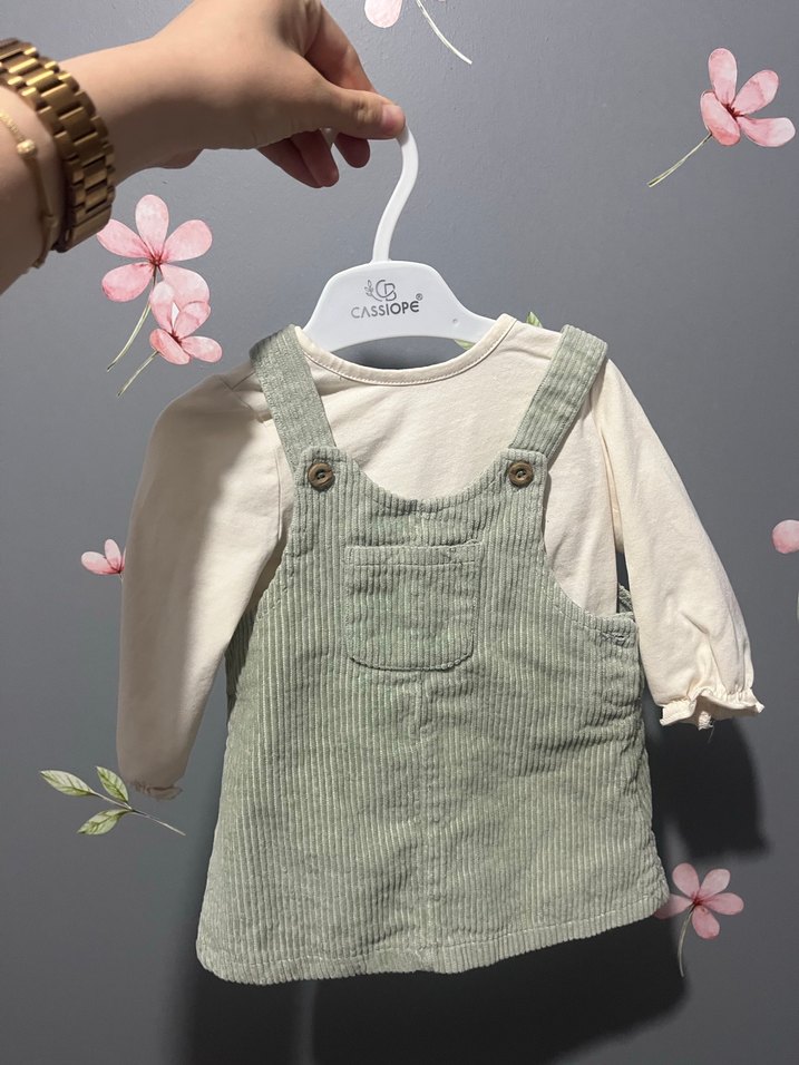 Beyaz Uzun Kollu Kız Elbisesi - Görsel 3