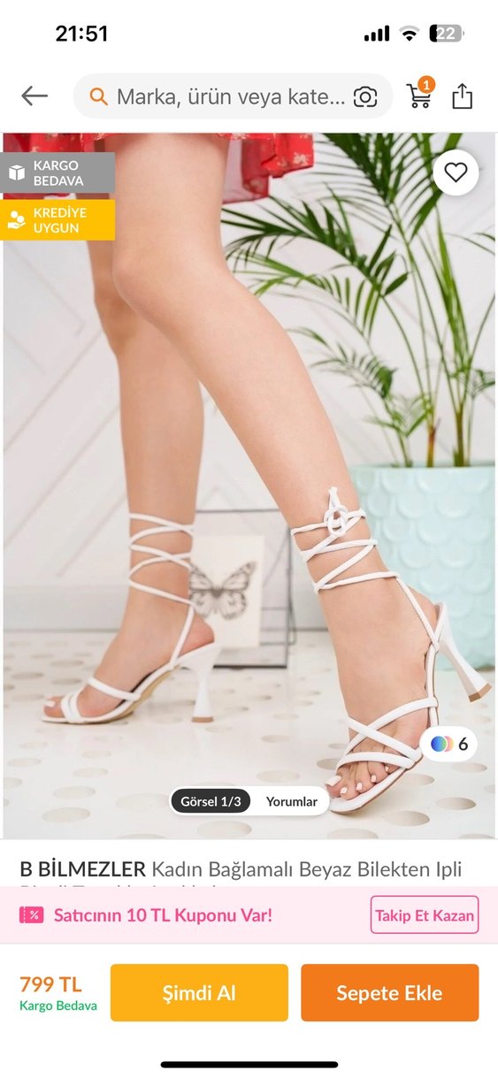 Beyaz Bağlamalı İnce Topuklu Kadın Ayakkabı - Görsel 2