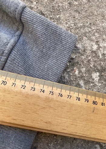 l/xl Beden gri Renk Gri Kapüşonlu Fermuarlı Baskılı Sweatshirt