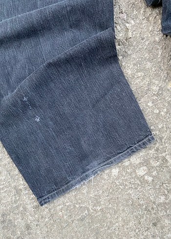 52 Beden Gri Loose Fit Midi Kadın Denim Pantolon