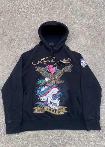 Kadın Siyah Kapüşonlu Payetli Sweatshirt