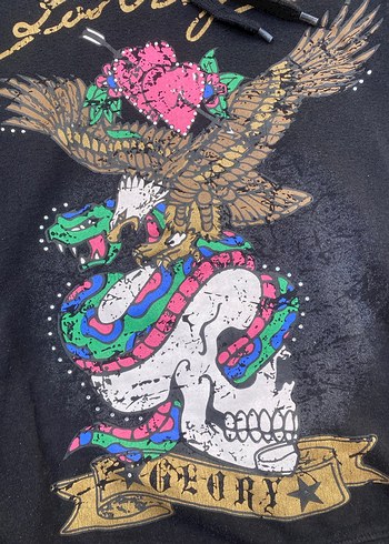 m Beden Kadın Siyah Kapüşonlu Payetli Sweatshirt