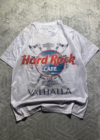 Beyaz Rock Punk Baskılı Tişört