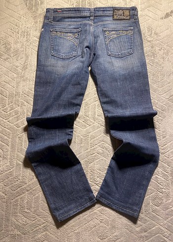 Kadın Lacivert Denim Midi Boy Kot Pantolon