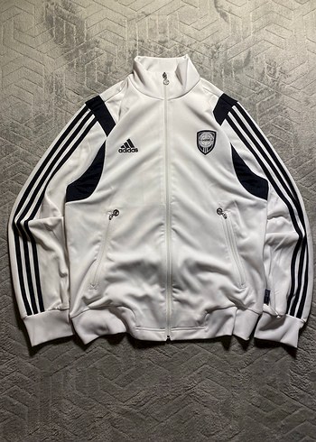 Adidas Beyaz Erkek Uzun Kollu Fermuarlı Sweatshirt