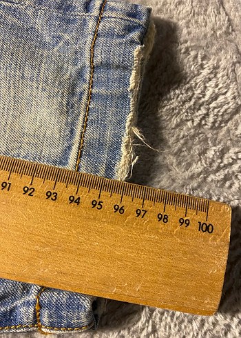 28 Beden mavi Renk Pul Detaylı Mavi Bol Kesim Kadın Kot Pantolon
