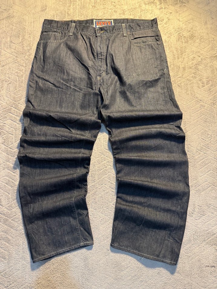 Erkek Lacivert Loose Fit Kot Pantolon - Görsel 3