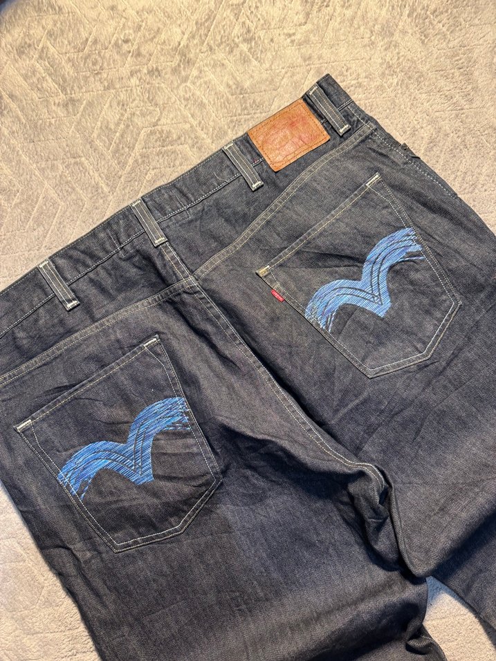 Erkek Lacivert Loose Fit Kot Pantolon - Görsel 2