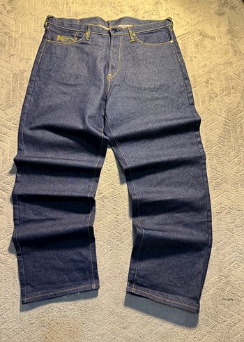 Lacivert Bel Detaylı Bol Kesim Jean - Görsel 3