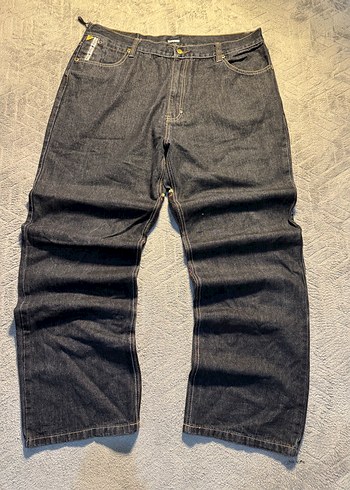 Yılan Baskılı Gri Loose Fit Erkek Kot Pantolon - Görsel 4