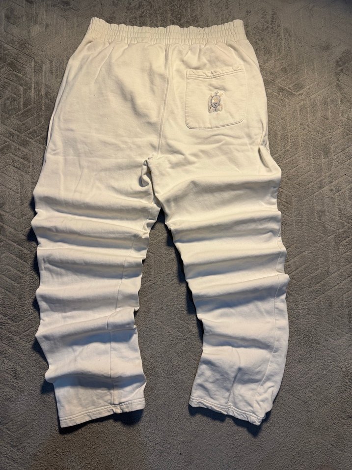 Beyaz Keten Eşofman - Görsel 3