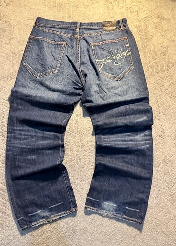 Nakışlı Koyu Lacivert Jean - Görsel 4