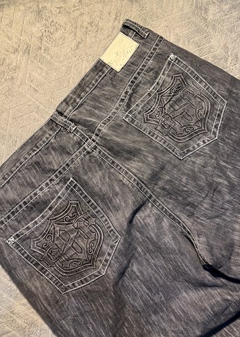 Gri Denim Erkek Street Style Bol Kesim Pantolon - Görsel 2