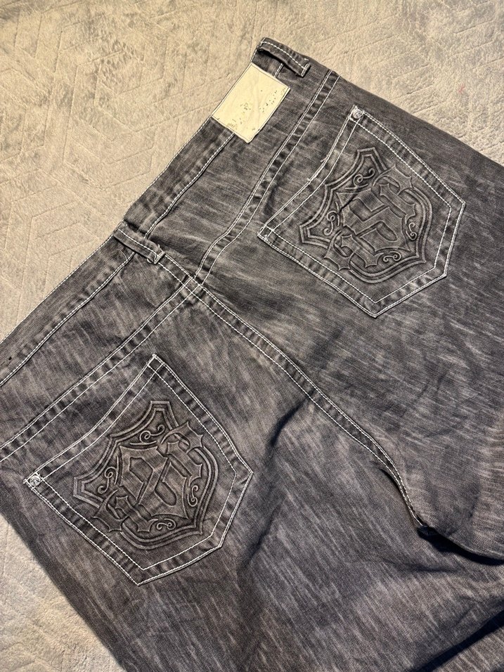 Gri Denim Erkek Street Style Bol Kesim Pantolon - Görsel 2