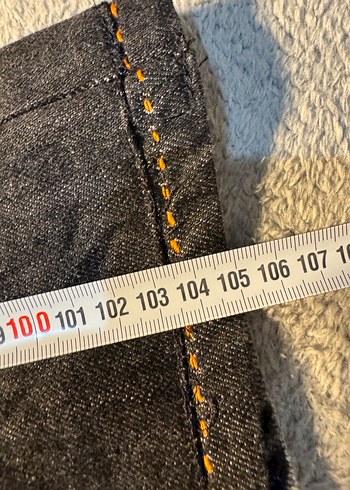 Desenli Kahverengi Kemerli Bol Kesim Erkek Kot Pantolon - Görsel 5