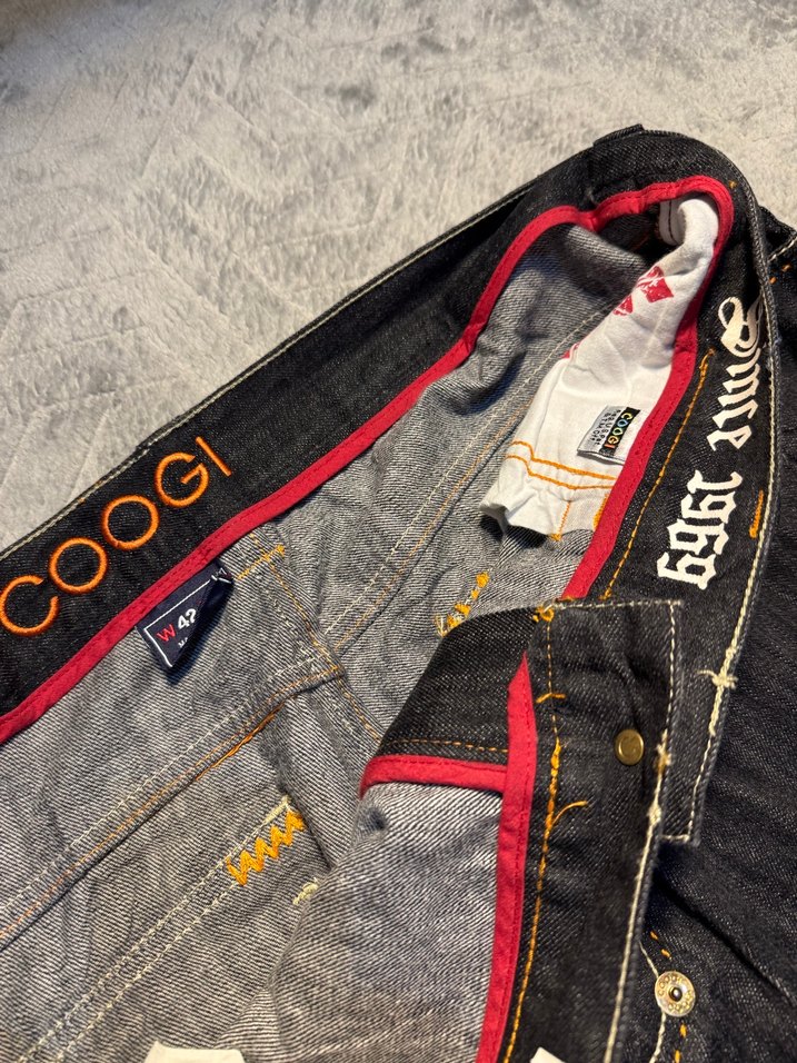 Desenli Kahverengi Kemerli Bol Kesim Erkek Kot Pantolon - Görsel 4