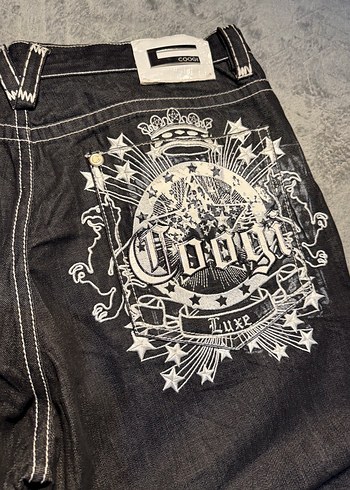 Gri Baskılı Bol Kesim Erkek Kot Pantolon - Görsel 2