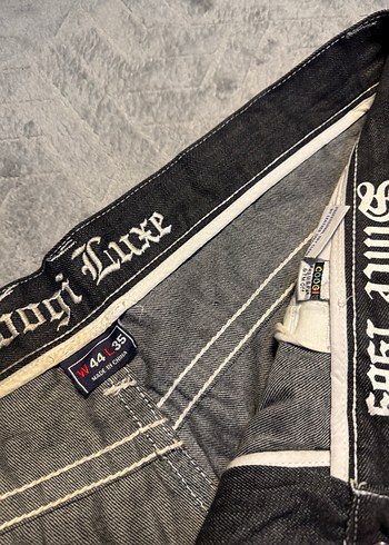 Gri Baskılı Bol Kesim Erkek Kot Pantolon - Görsel 4