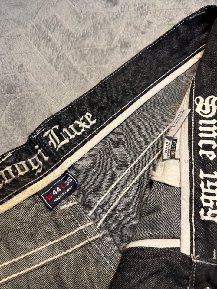 Gri Baskılı Bol Kesim Erkek Kot Pantolon - Görsel 4