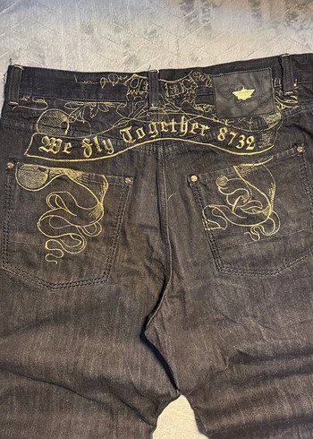 Kemer Detaylı Gri Desenli Erkek Kot Pantolon - Görsel 2